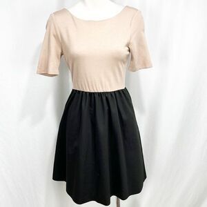 Alice + Olivia Employed Dress Colorblock Nude Fit and Flare Dress 4